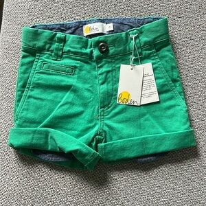 Mini Boden NWT Green Boys 3T Stretch Jean Shorts